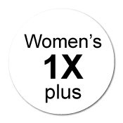 "Women's 1X plus" White Circle Labels