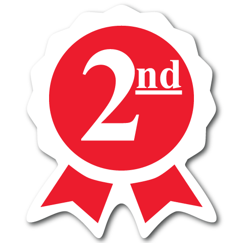 pianist Minnaar geleider Second Place Red Ribbon Award Labels, Pack of 10 Stickers by Sticker.com