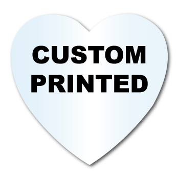 2 x 2 Heart Shape Clear Custom Printed Stickers