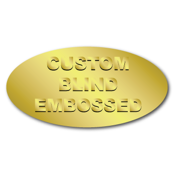 1 x 2 Oval Custom Blind Embossed Stickers by