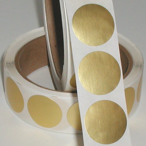 0.5 Dull Matte Gold Foil Circle Stickers Seals.