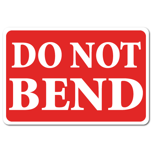 Do Not Bend Warning Stickers