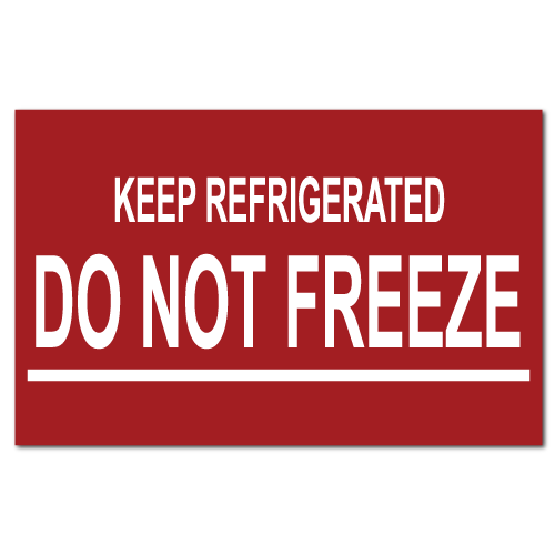 Do Not Freeze International Safe Handling Warning Stickers