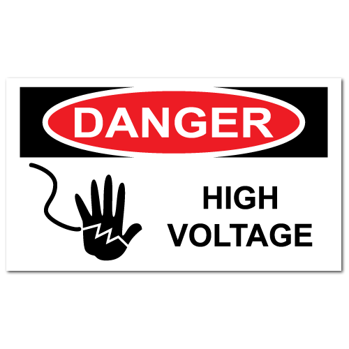 High Voltage Warning Vinyl Stickers