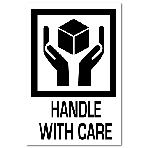 Handle with Care Sign, with Caution, with Care on a White Background Stock  Vector - Illustration of isolated, merchandise: 208298981