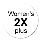 "Women's 2X plus" White Circle Labels