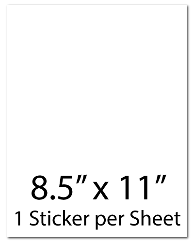  Sticker Paper, 500 Sheets, White Matte, 8.5 x 11 Full